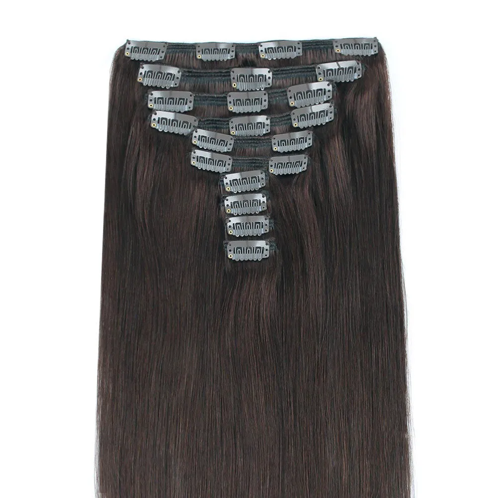160g Dark Brown 2# Clip In Hair Extensions 20"