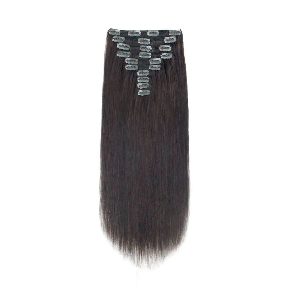 160g Dark Brown 2# Clip In Hair Extensions 20"