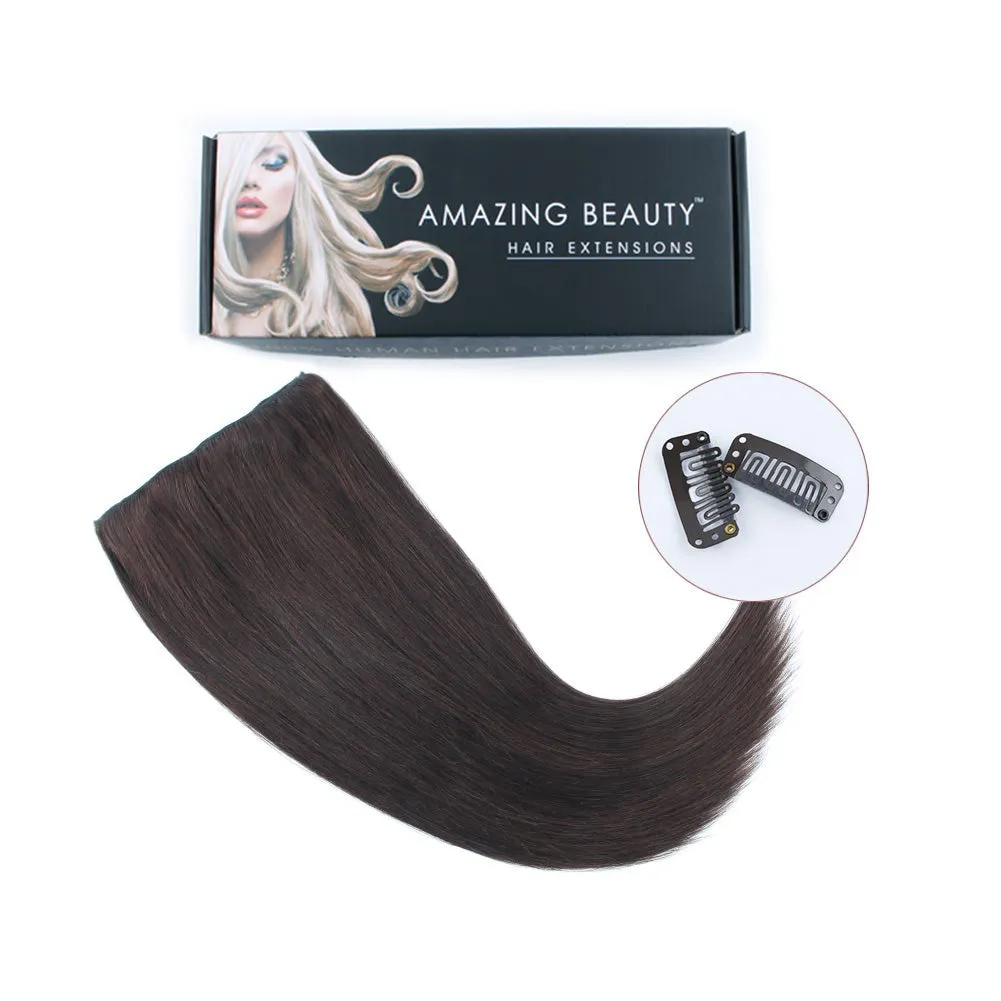160g Dark Brown 2# Clip In Hair Extensions 20"