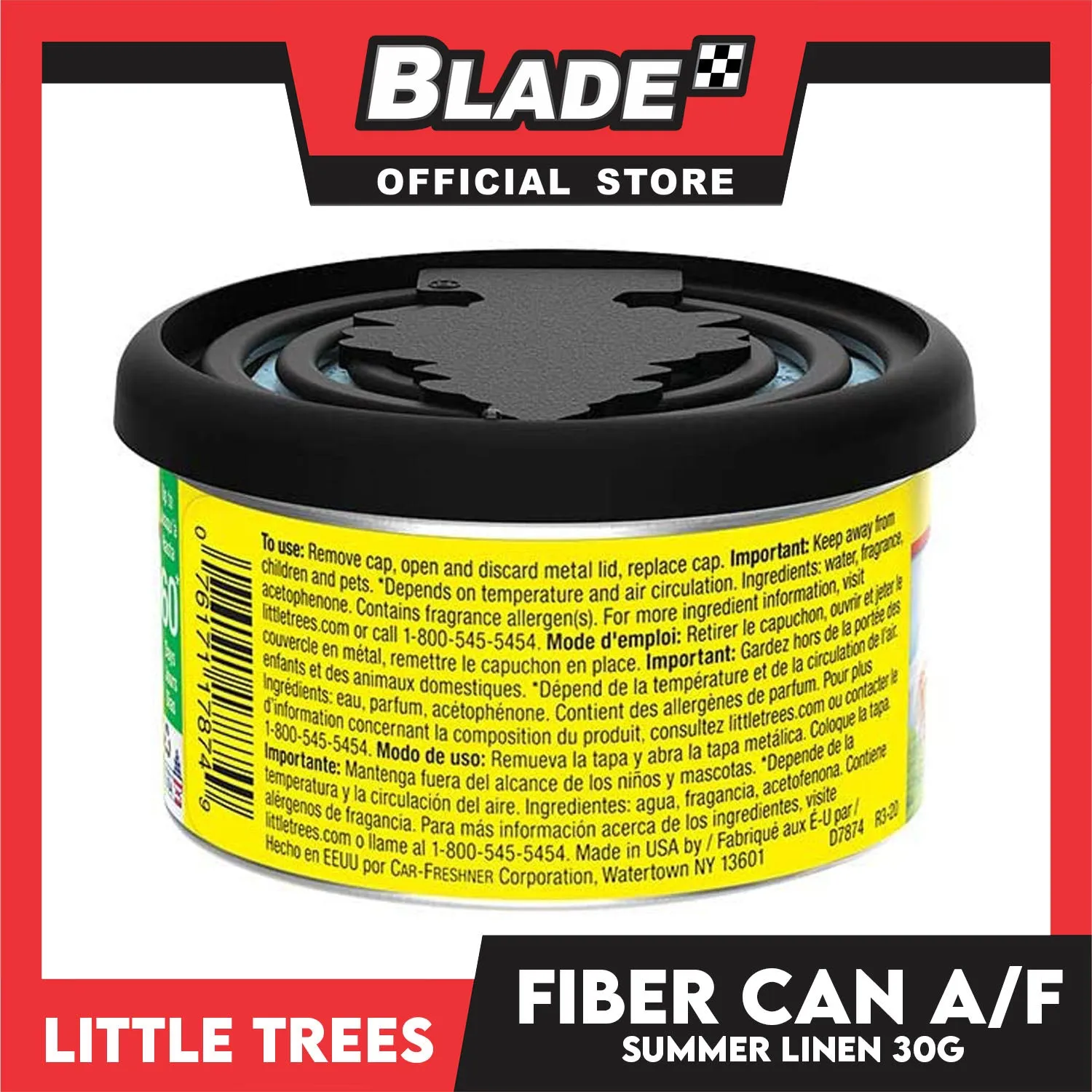 4pcs Little Trees Fiber Can Air Freshener 30g (Summer Linen) A Long-Lasting Scent for your Car and Home