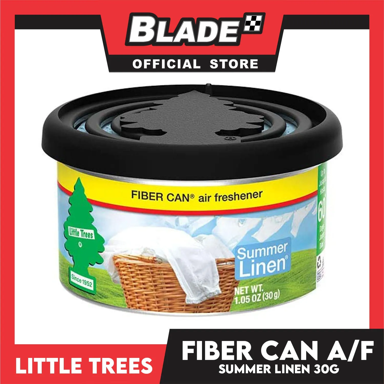 4pcs Little Trees Fiber Can Air Freshener 30g (Summer Linen) A Long-Lasting Scent for your Car and Home