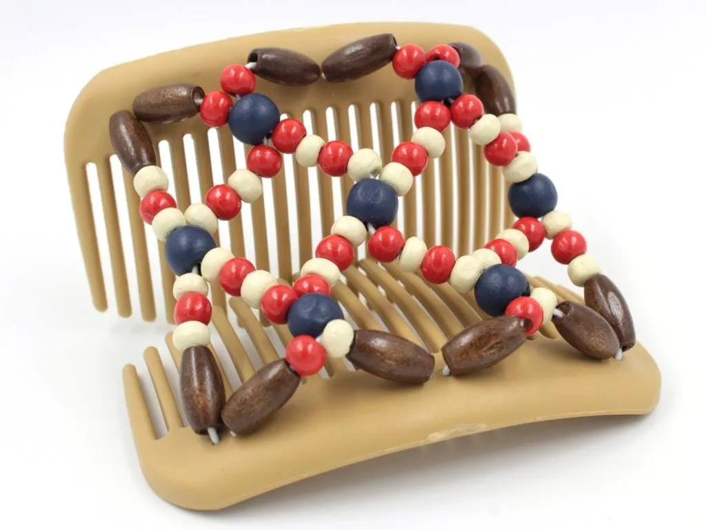 African Butterfly Hair Comb - Ndebele Blonde 96