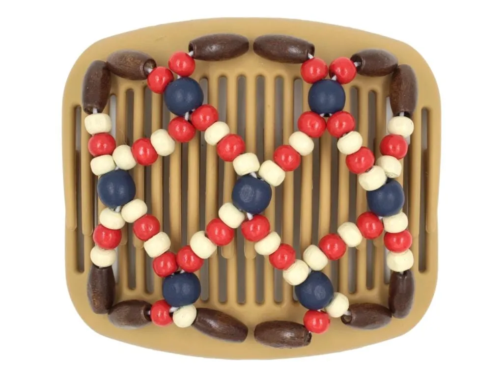 African Butterfly Hair Comb - Ndebele Blonde 96