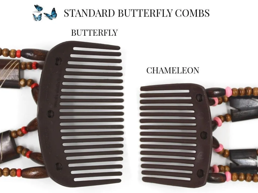 African Butterfly Hair Comb - Ndebele Blonde 96