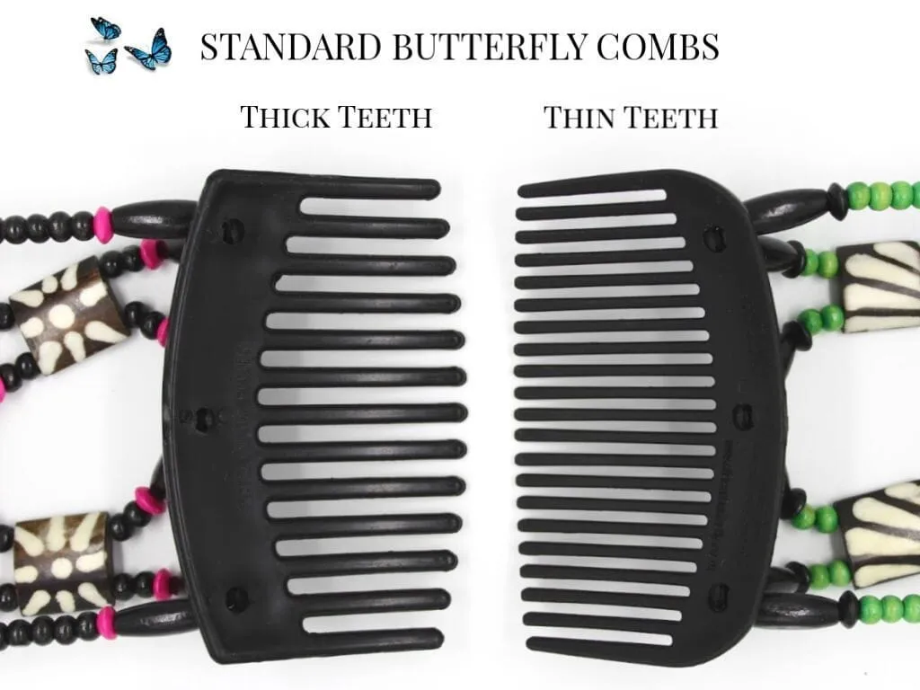 African Butterfly Hair Comb - Ndebele Blonde 96