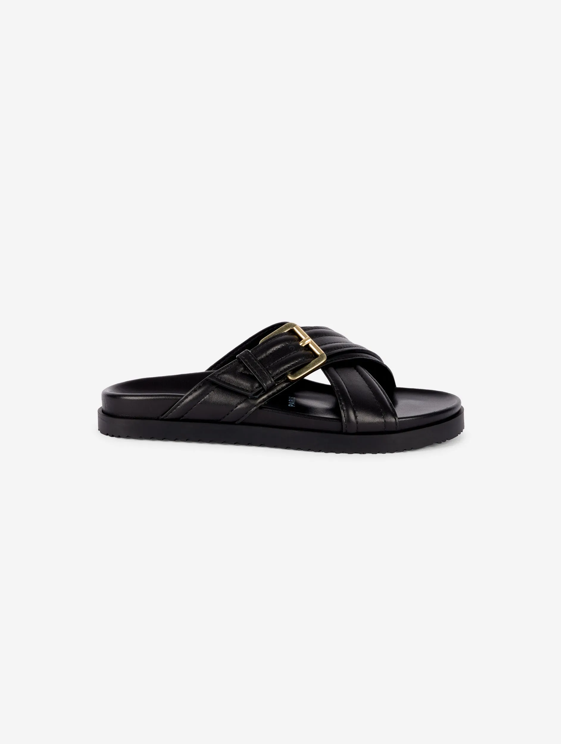 Anatomic mules in black leather