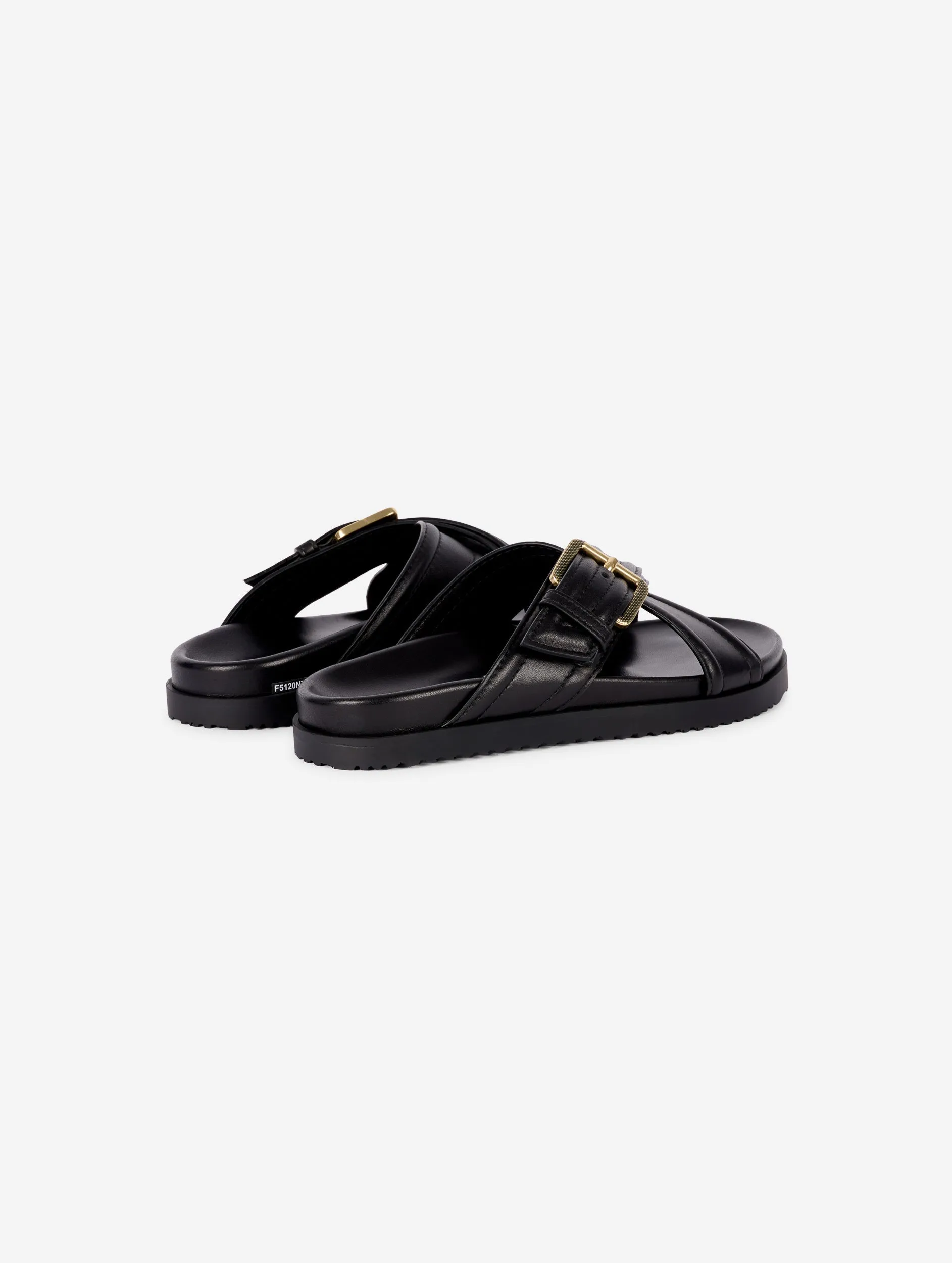 Anatomic mules in black leather
