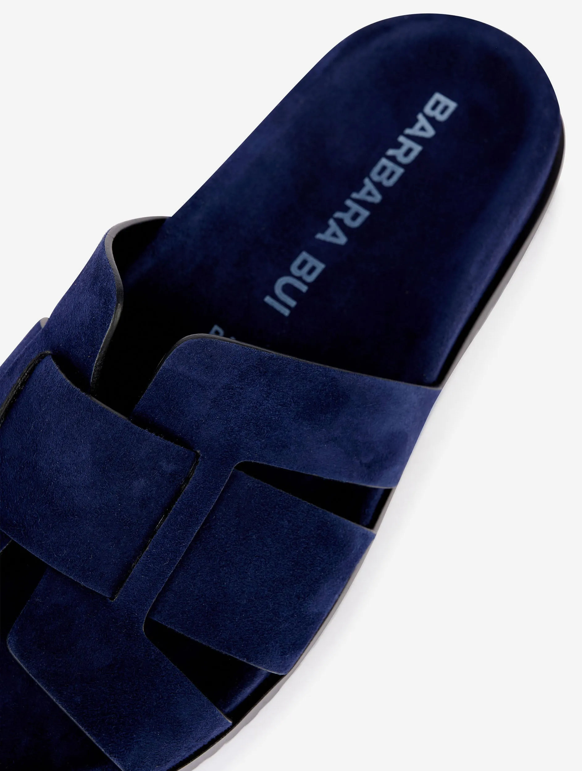 Anatomic mules in navy suede
