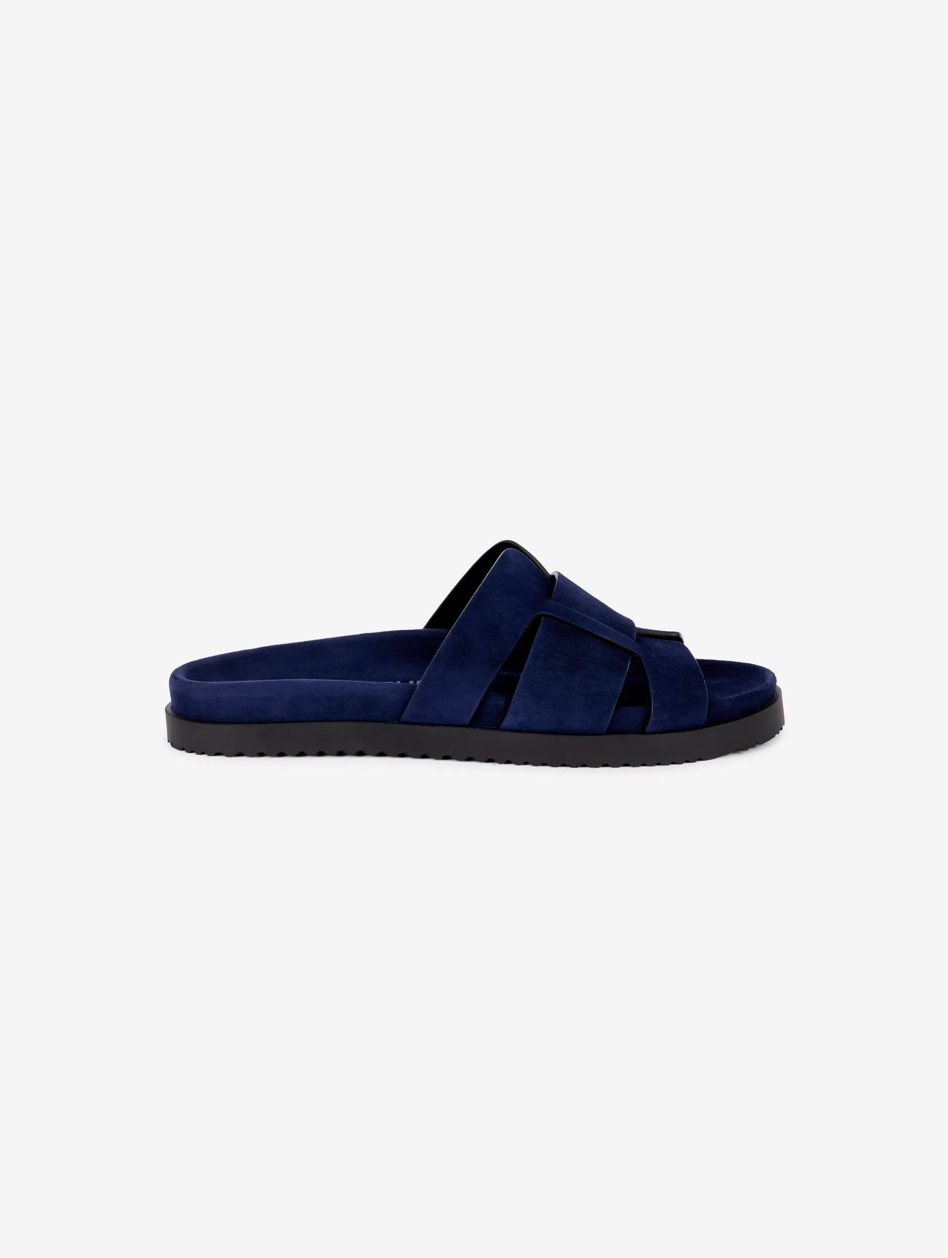 Anatomic mules in navy suede
