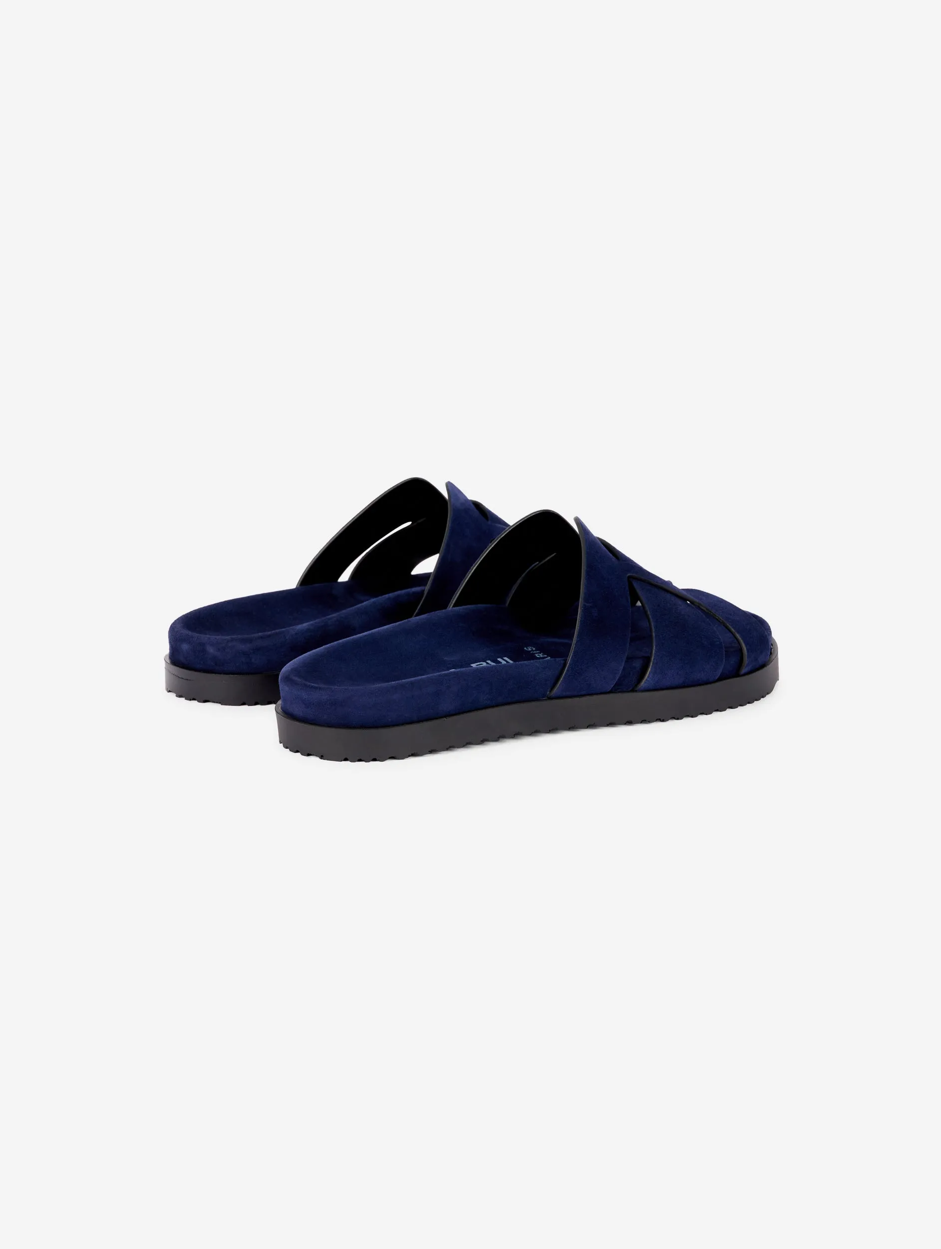 Anatomic mules in navy suede