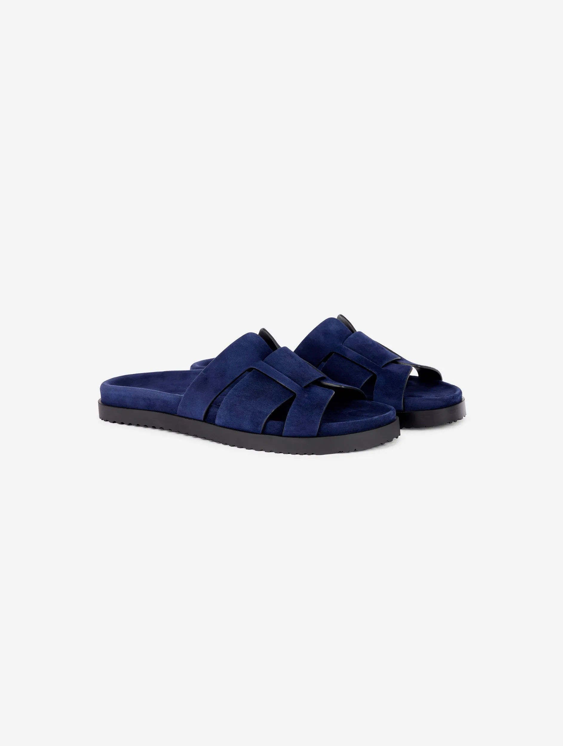 Anatomic mules in navy suede