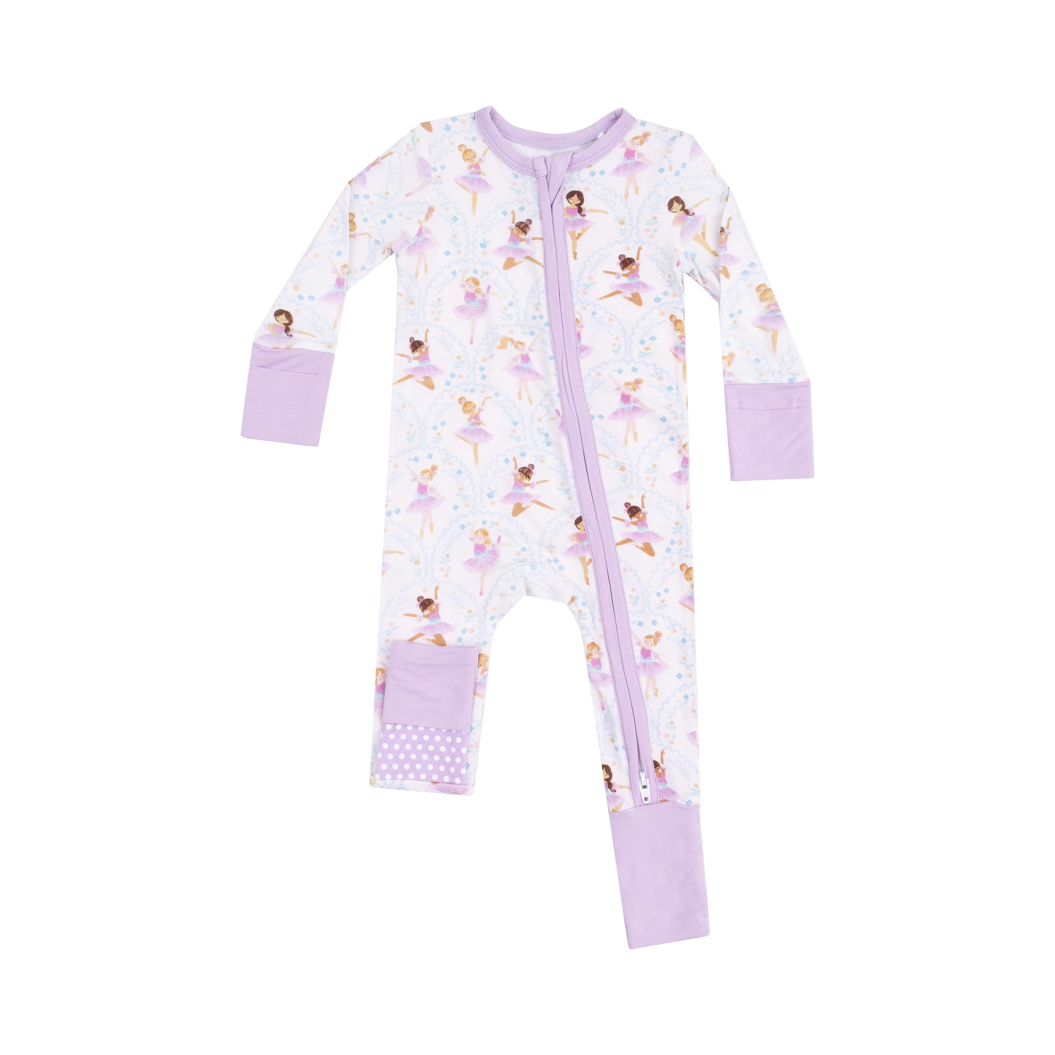 Angel Dear || Bow Ballerinas 2 Way Zipper Romper