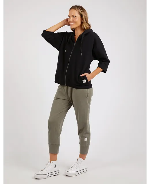 Beachy Zip Hoodie - Black