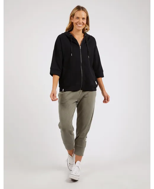 Beachy Zip Hoodie - Black