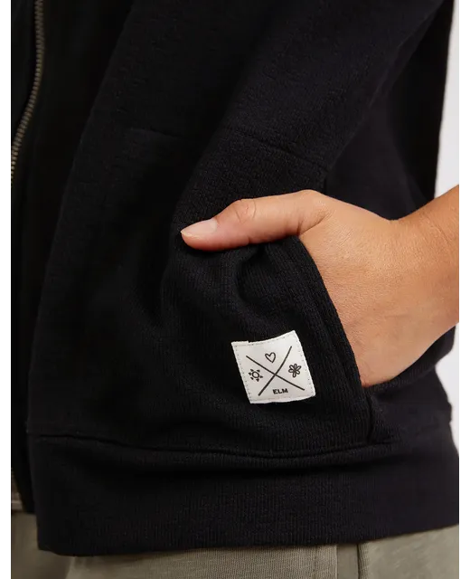 Beachy Zip Hoodie - Black