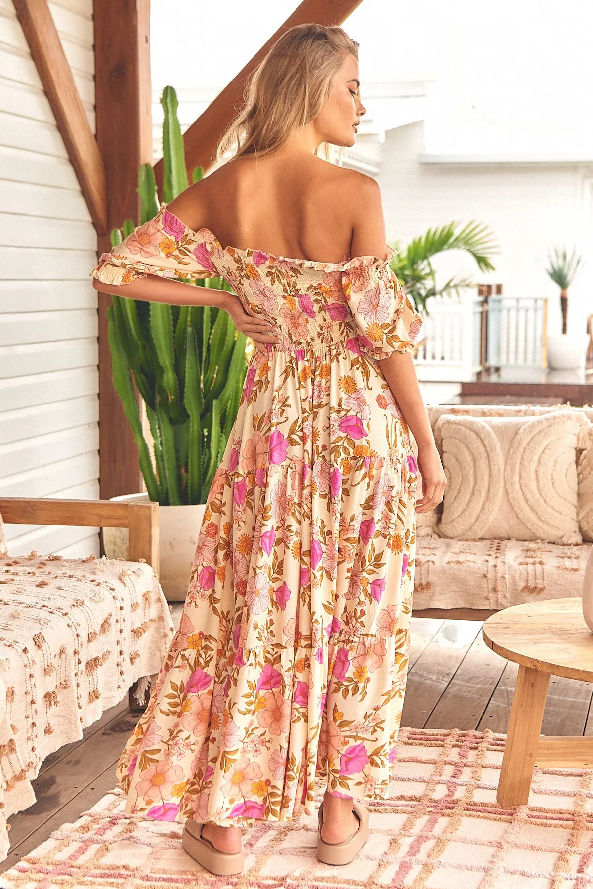 Beautiful Escape Print Claudette Maxi Dress