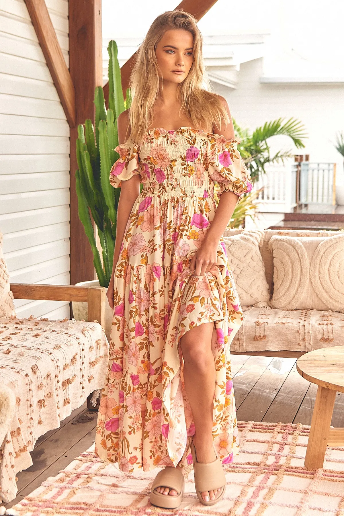 Beautiful Escape Print Claudette Maxi Dress