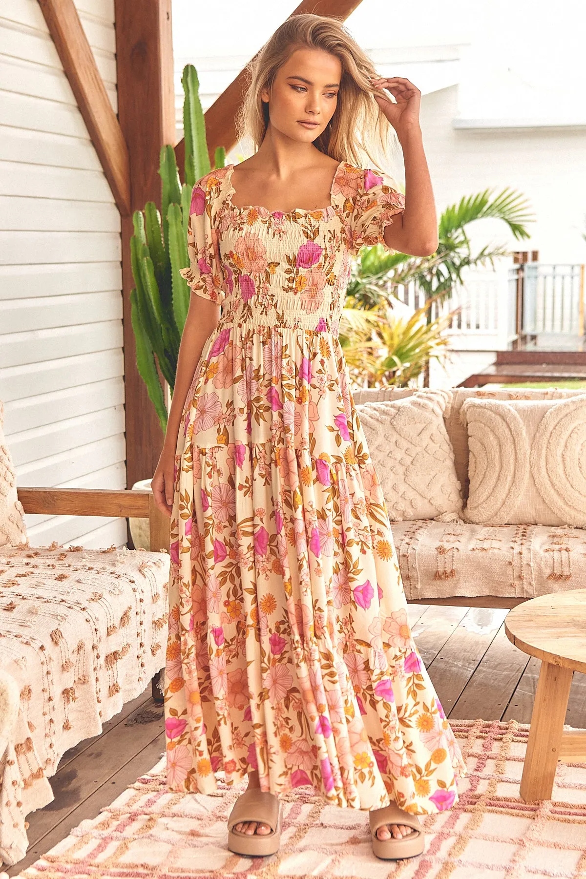 Beautiful Escape Print Claudette Maxi Dress