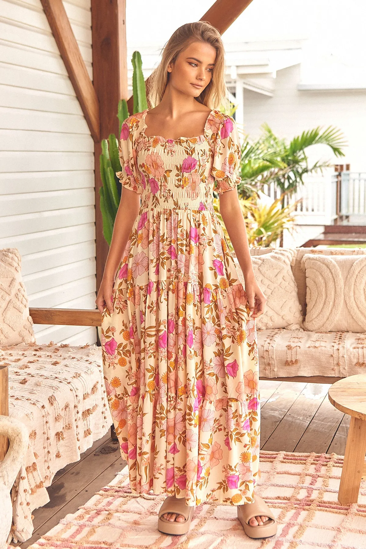 Beautiful Escape Print Claudette Maxi Dress