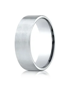 Benchmark 10k White Gold 7mm Comfort-Fit Satin-Finished Carved Design Band, (Sizes 4-15)