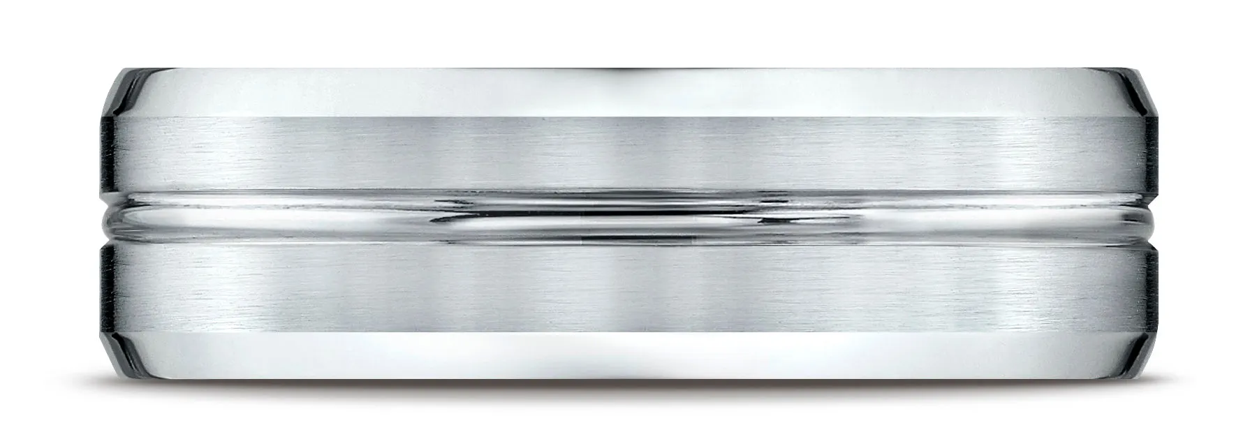 Benchmark Palladium 7mm Comfort-Fit Satin-Finished w/ High Polished Cut Carved Design Band, (Sizes 4-15)