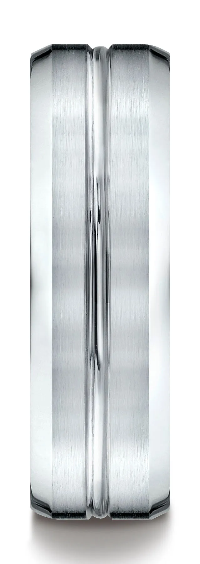 Benchmark Palladium 7mm Comfort-Fit Satin-Finished w/ High Polished Cut Carved Design Band, (Sizes 4-15)