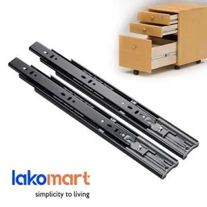 BLACK Ball Bearing Soft Closing Drawer Slide - Home Decor DIY  Full Extention - 14 Inch