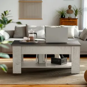 Black Extendable Coffee Table with Hidden Storage