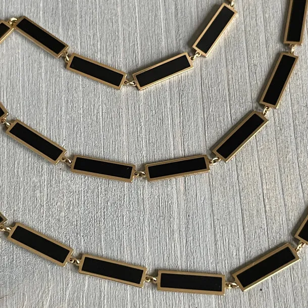 BOHEME LA BELLE ONYX INLAY GOLD CHAIN rts