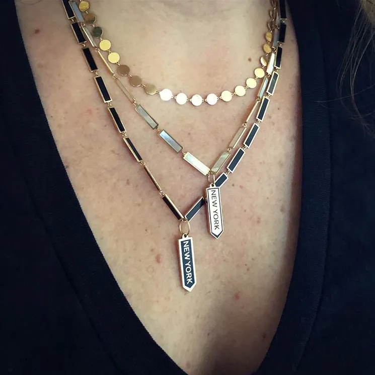 BOHEME LA BELLE ONYX INLAY GOLD CHAIN rts