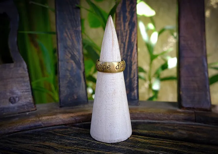 Carpe Diem Large Brass Ring