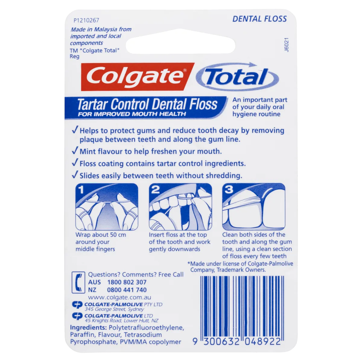 Colgate Total Tartar Control Dental Floss 25m