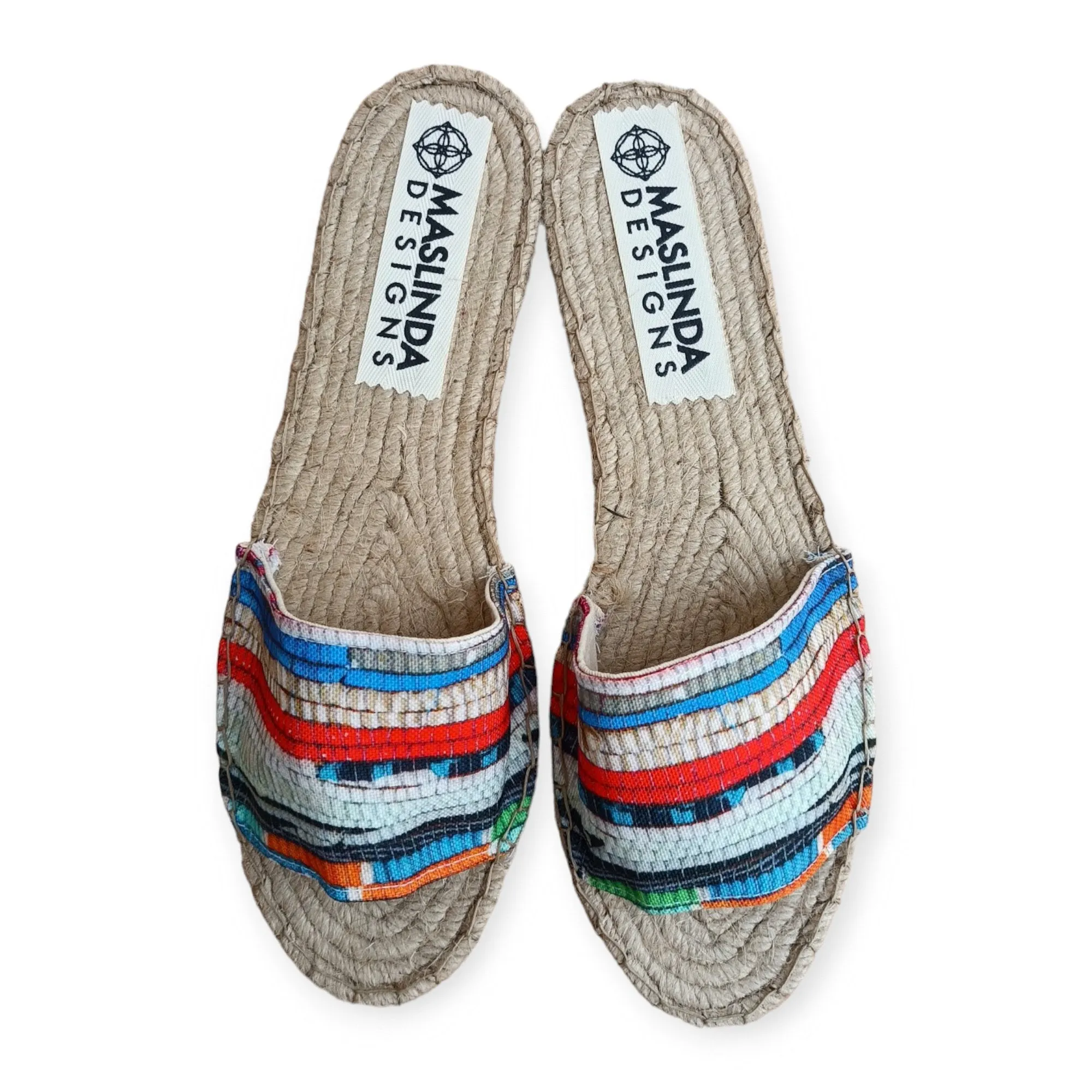 Colorful Espadrilles Slides - Kilim Print