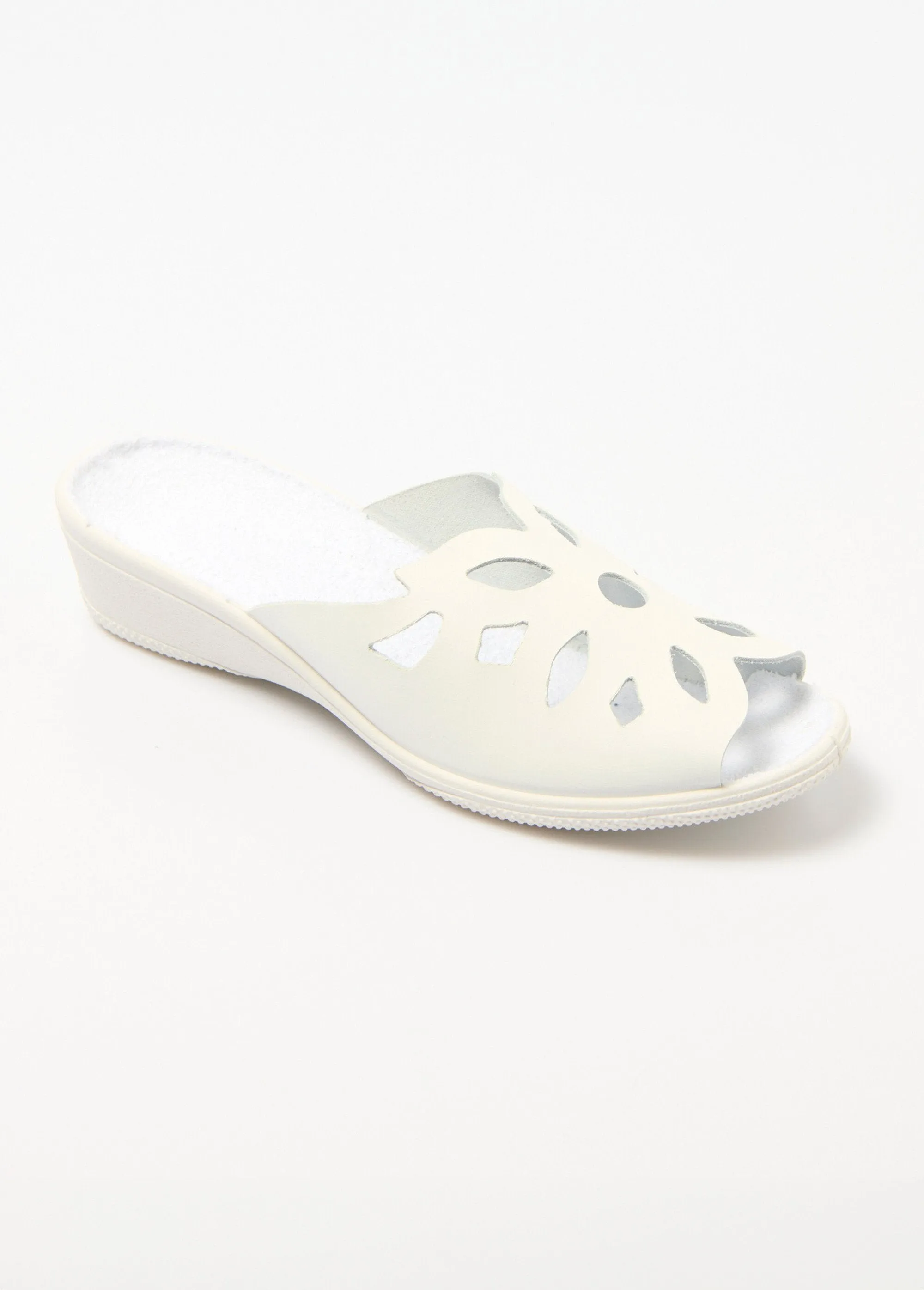 Comfort wide leather mules