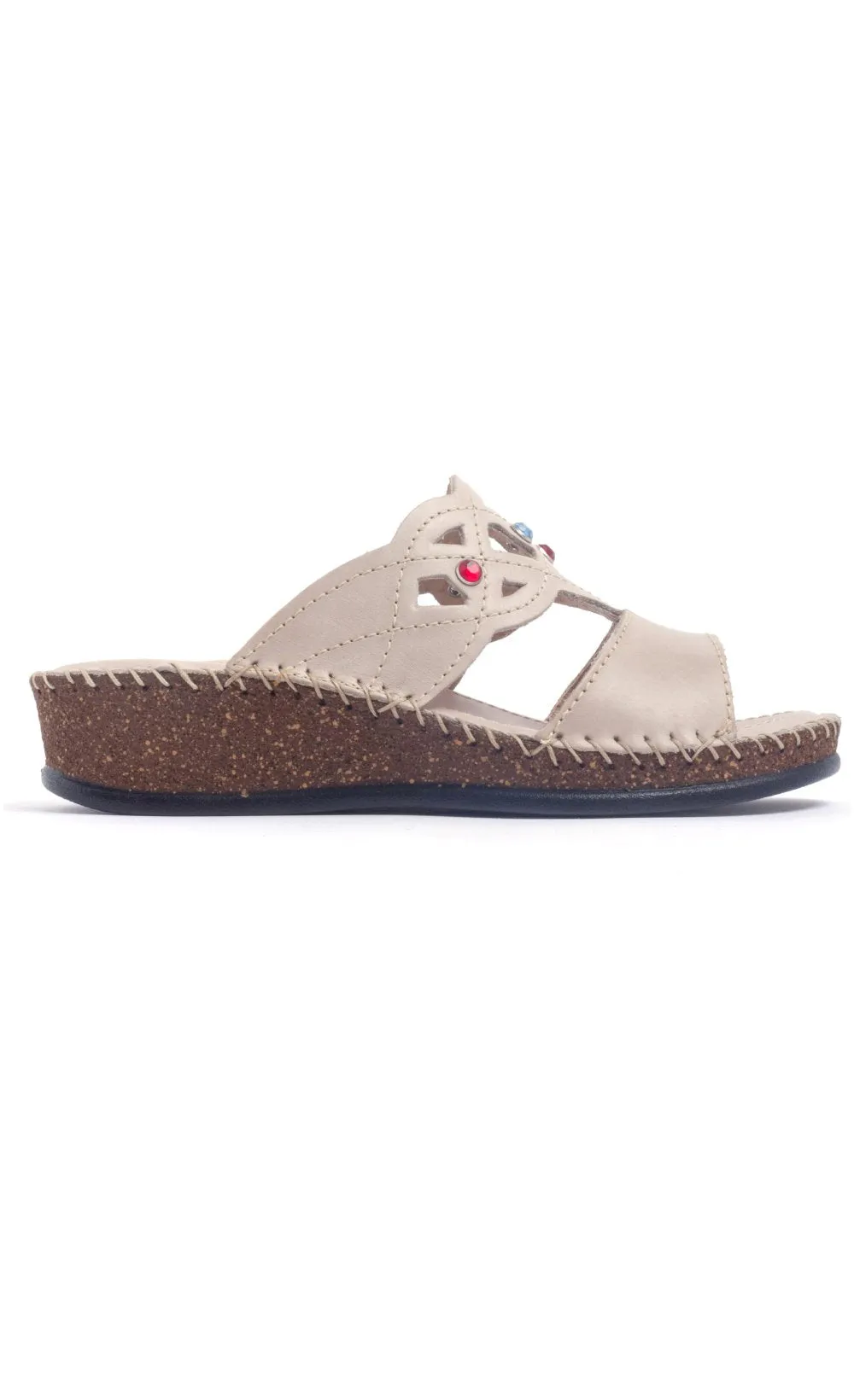Comfort wide leather mules