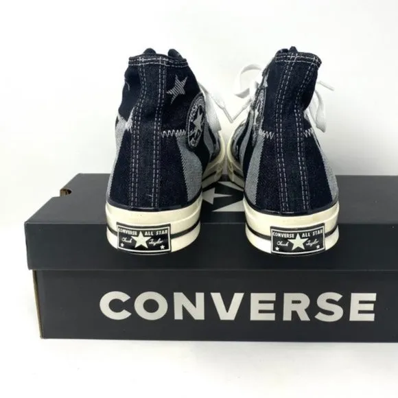 CONVERSE Men's AdVulc Chuck 70 High Top Stars Stripes Black Canvas Size 167709C