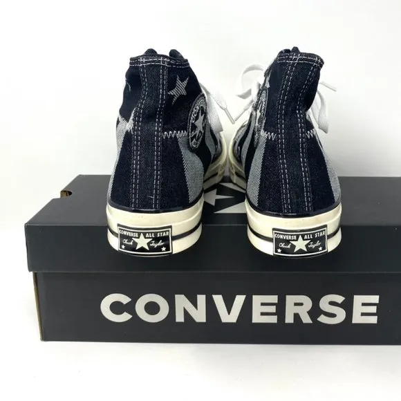 CONVERSE Men's AdVulc Chuck 70 High Top Stars Stripes Black Canvas Size 167709C