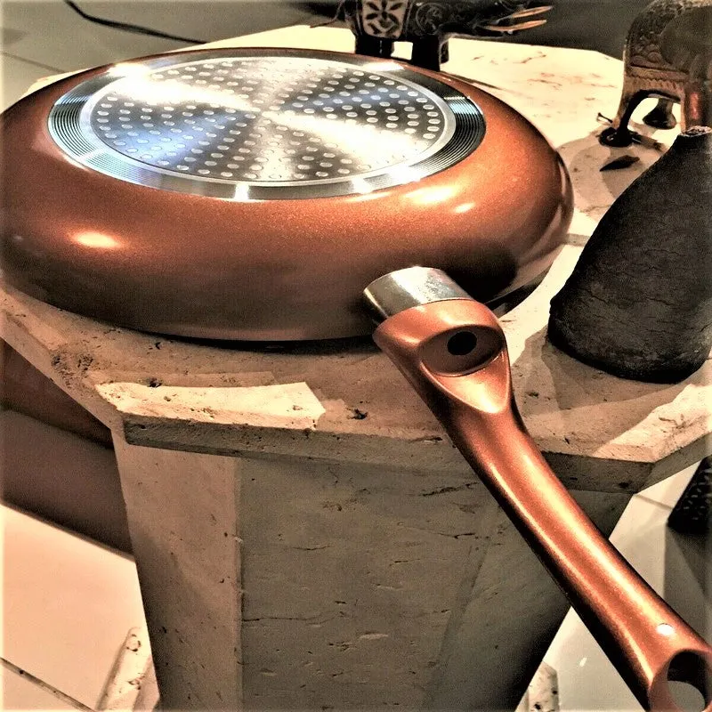 Copper Fry Pan Nonstick Induction Skillet Healthy Cookware 9.5