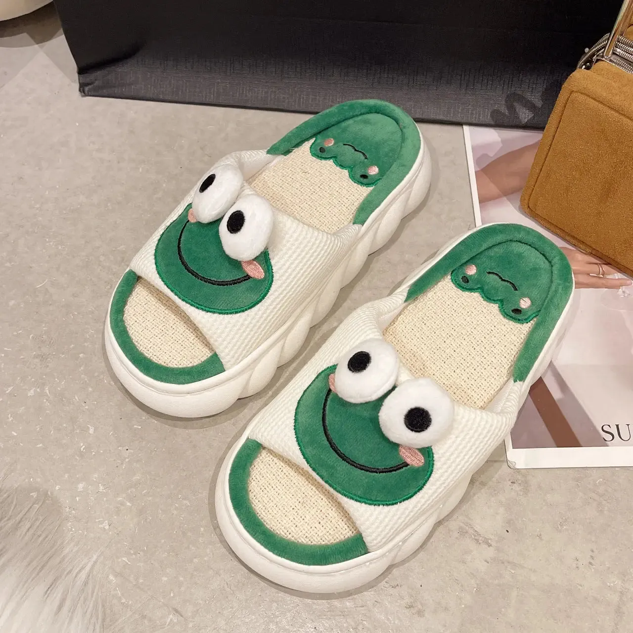 Cotton Linen Slippers Women
