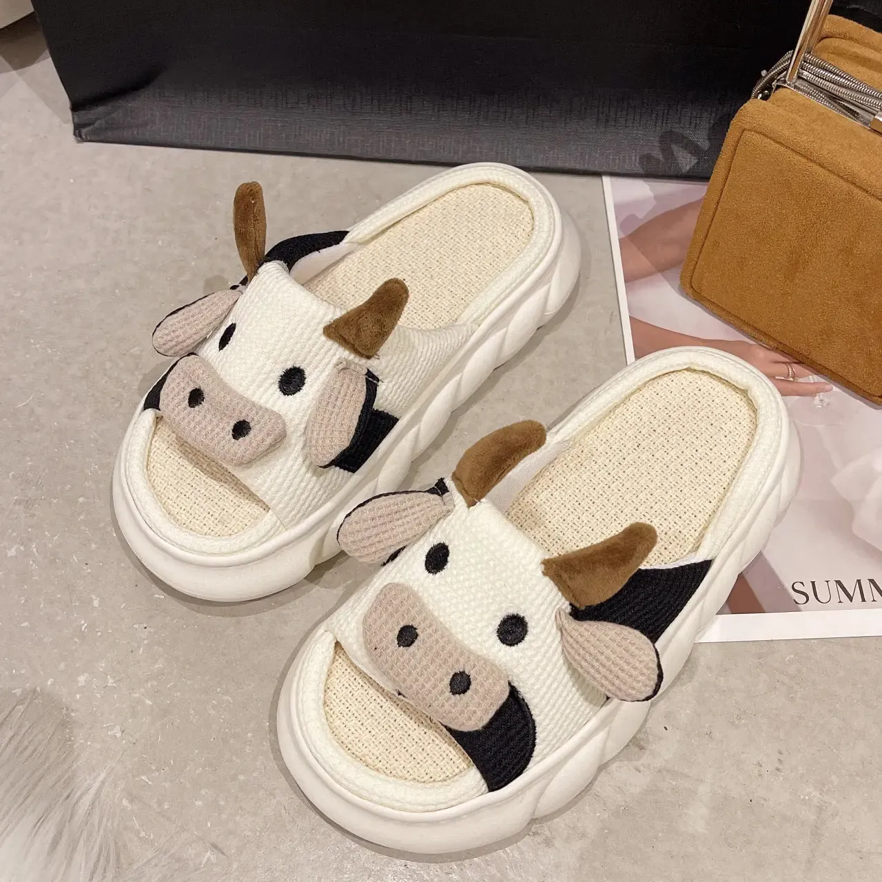 Cotton Linen Slippers Women