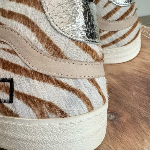 D.A.T.E. Women’s Hawk Animalier Zebra Luxury Fashion High Top Sneakers Sz 7‎
