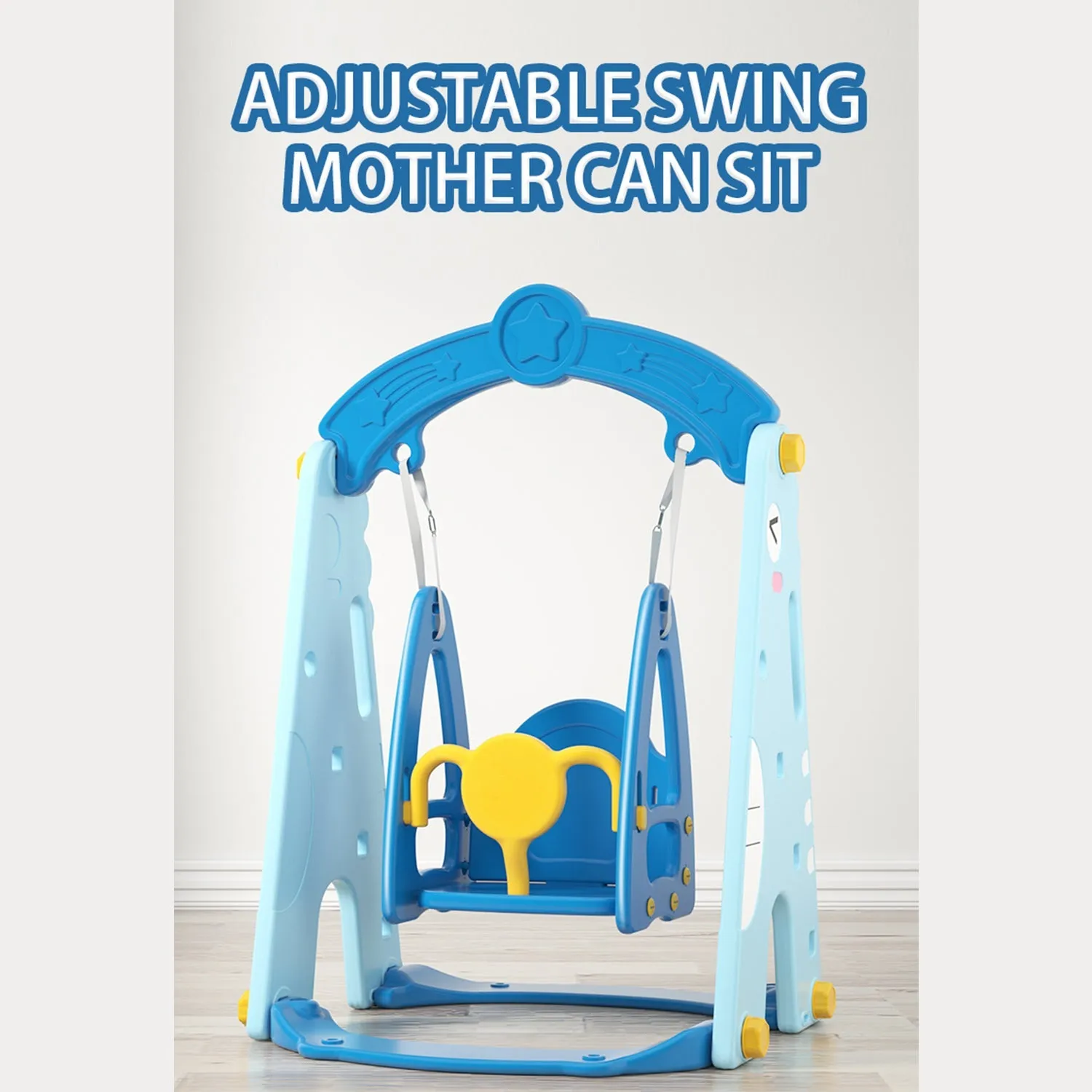 Dinosaur 3 in 1 Kids Slide and Swing Set with Basketball Hoop
