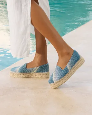 Distressed Woven Cotton Double Sole Espadrilles - H47D0 - San Francisco Indigo