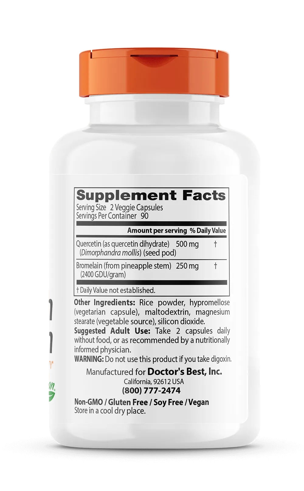 Doctor's Best Quercetin Bromelain, 180 vcaps