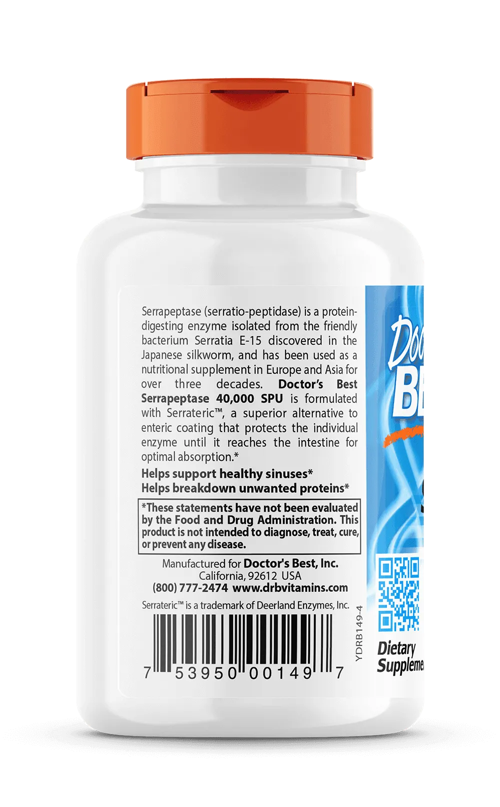 Doctor's Best Serrapeptase, 90 vcaps