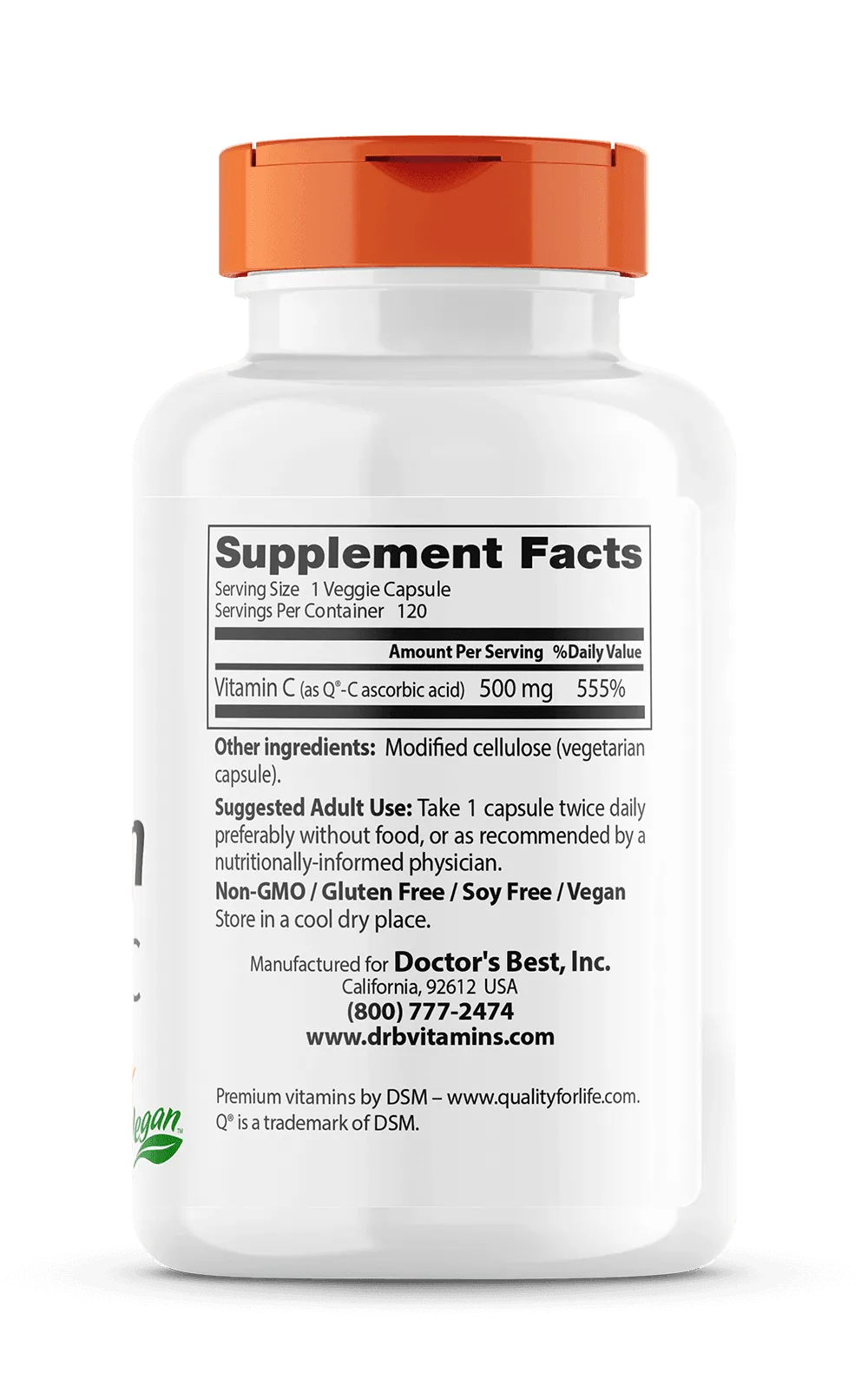 Doctor's Best Vitamin C featuring Quali-C 1000mg, 120 vcaps