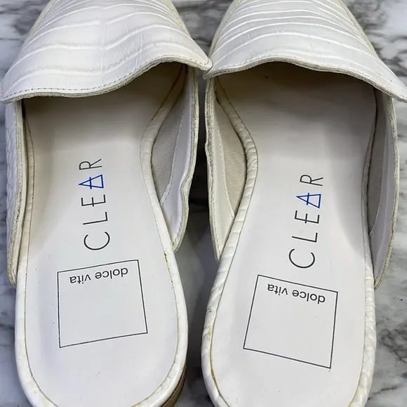 Dolce Vita Halee Light white Raffia Mule Size 8 Wide new