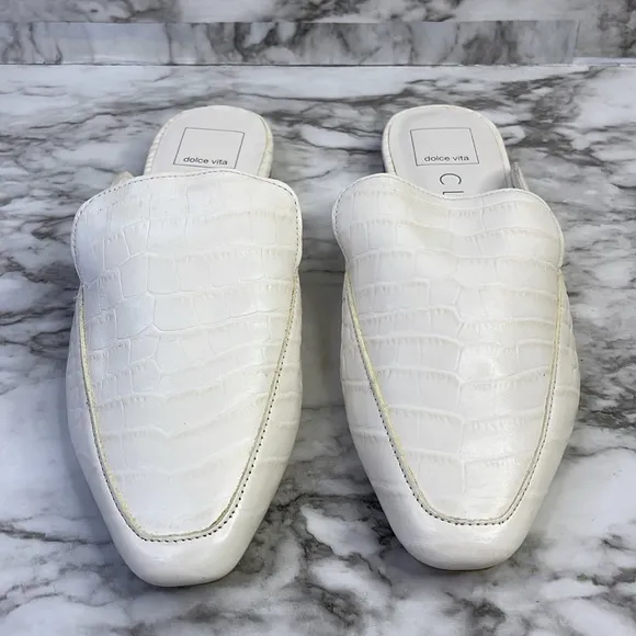 Dolce Vita Halee Light white Raffia Mule Size 8 Wide new