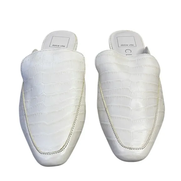 Dolce Vita Halee Light white Raffia Mule Size 8 Wide new