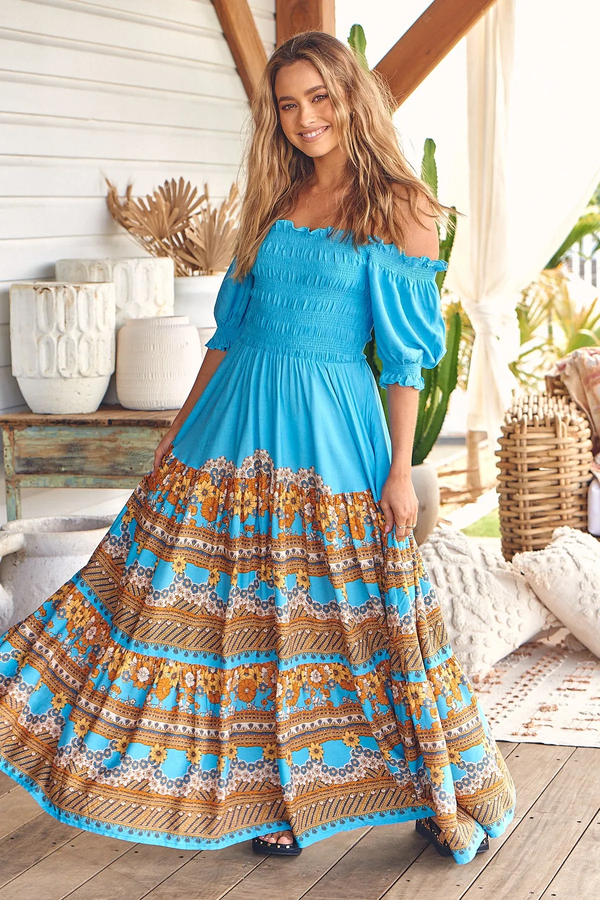 Dreams Print Claudette Maxi Dress